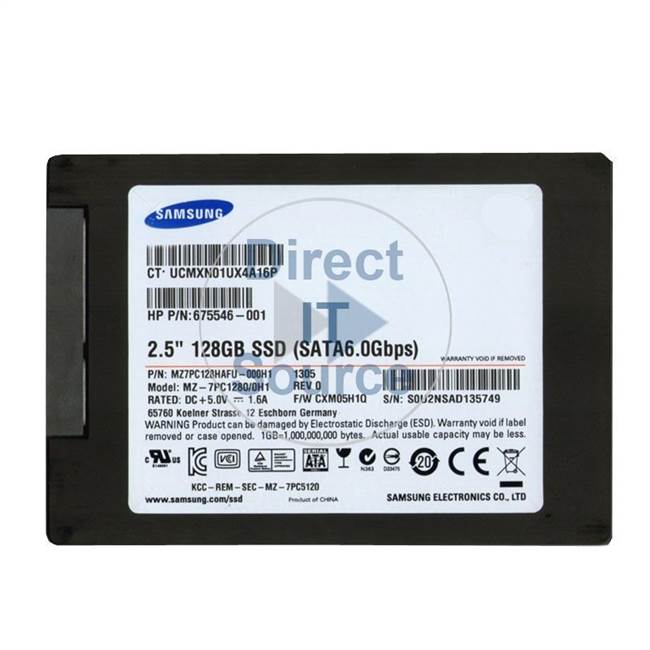 HP 2.5 128GB SATA SSD (675546-001-RFB) thumbnail