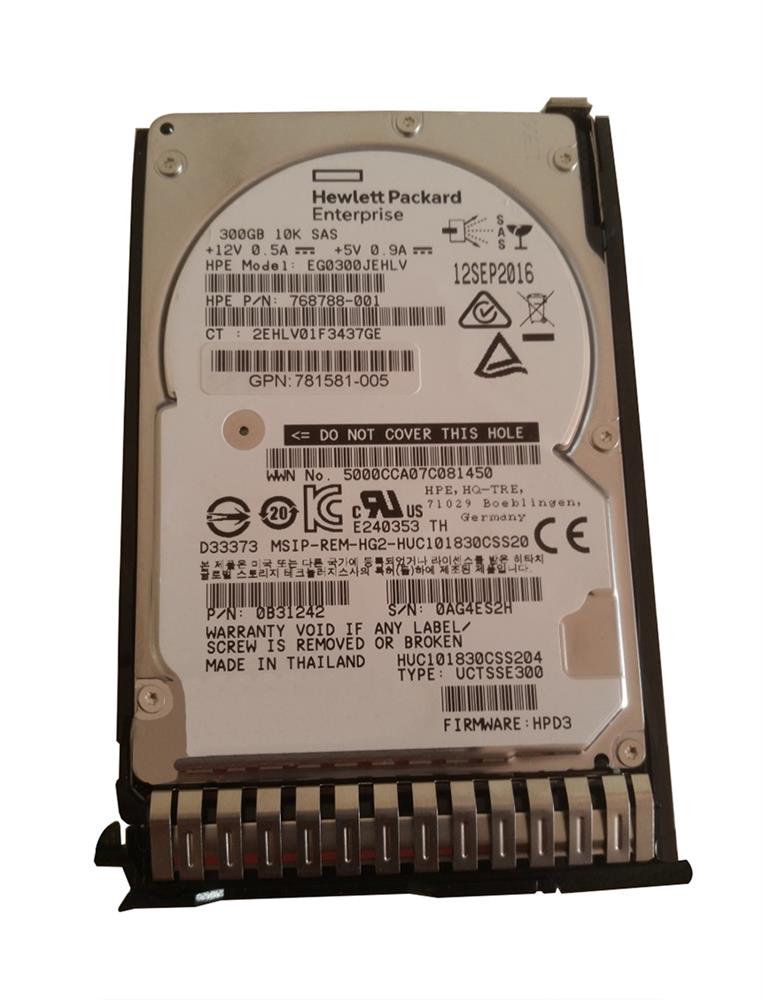 HPE 300GB hot-plug SAS hard (781581-005-RFB) thumbnail