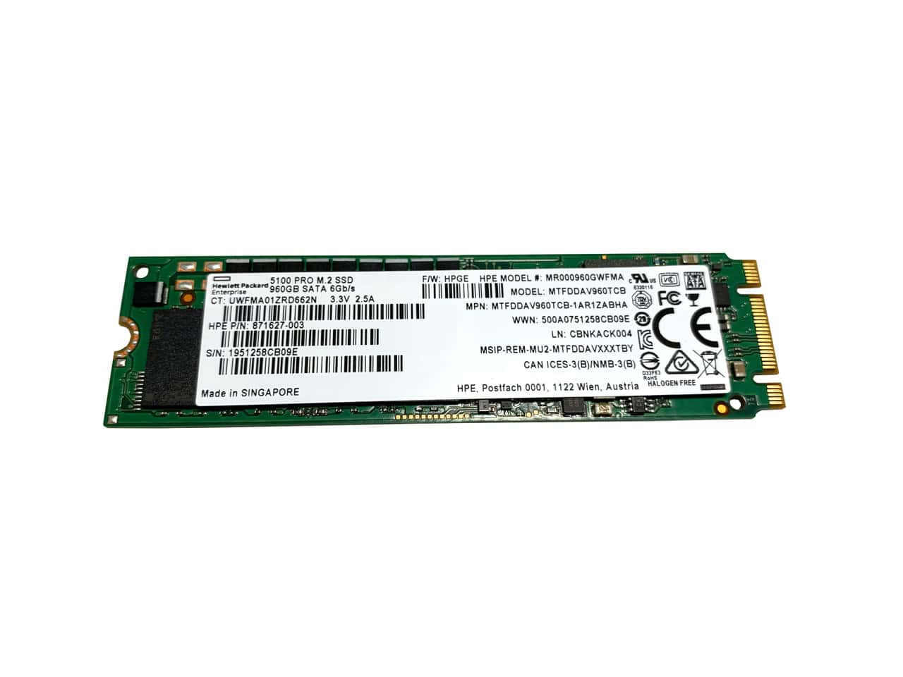 HP 960GB SATA MU M.2 2280 DS SSD (875492-B21-RFB) thumbnail