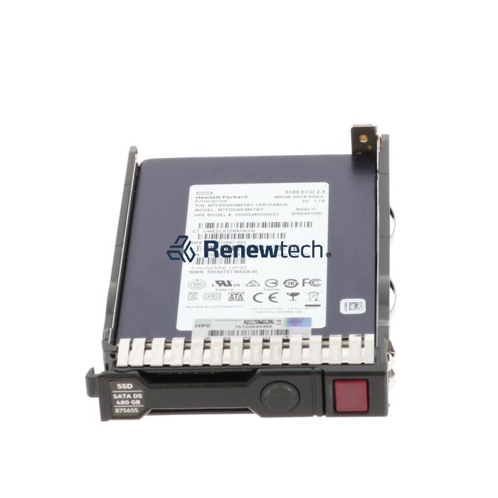 HP SSD 480GB SFF SATA RI DS SC (875655-001-RFB) thumbnail