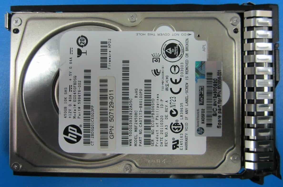 HP Hard Disk 450GB SAS hard (EG0450FBVFM-RFB) thumbnail