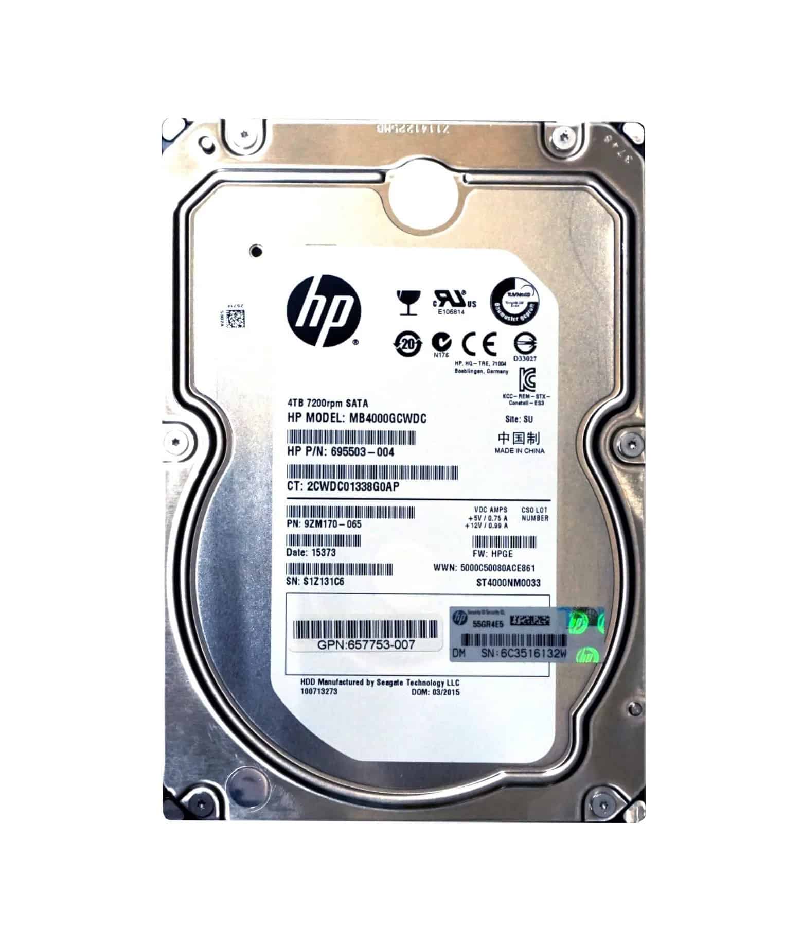 HP 4TB 3G SATA 7.2K RPM LFF (MB4000ECVJK-RFB) thumbnail