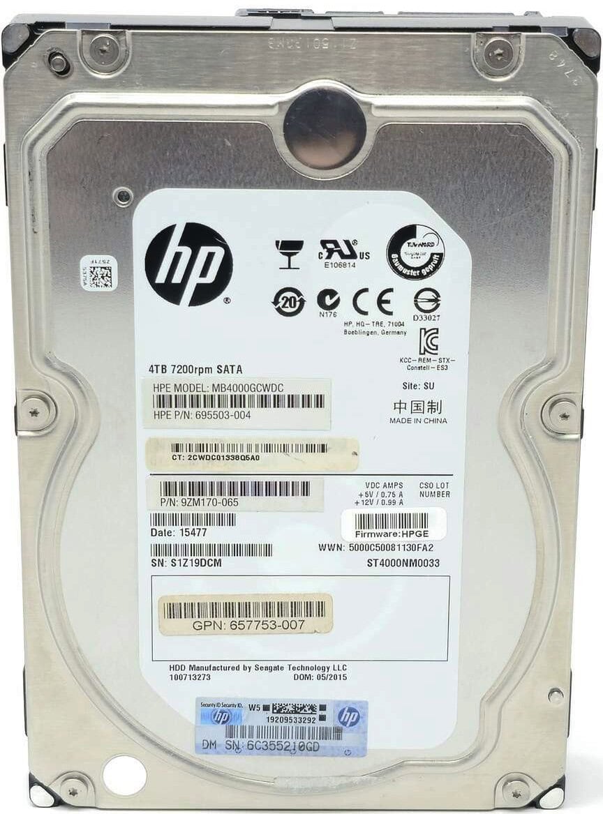 HP 4TB 3G SATA 7.2K RPM LFF (MB4000ECWCU-RFB) thumbnail