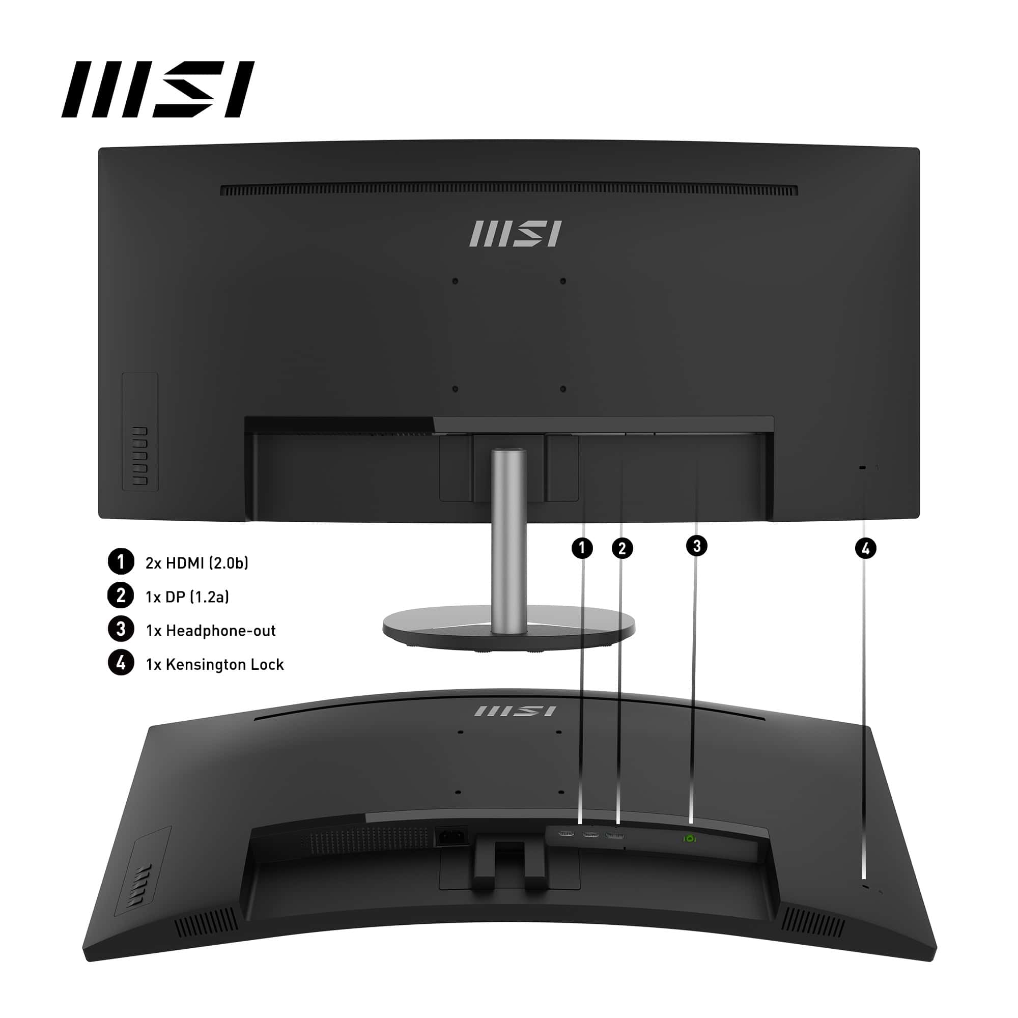 MSI Pro MP341CQ 86,4 cm (34") 3440 x 1440 Pixels UltraWide Quad HD Zwart (PRO MP341CQ) thumbnail
