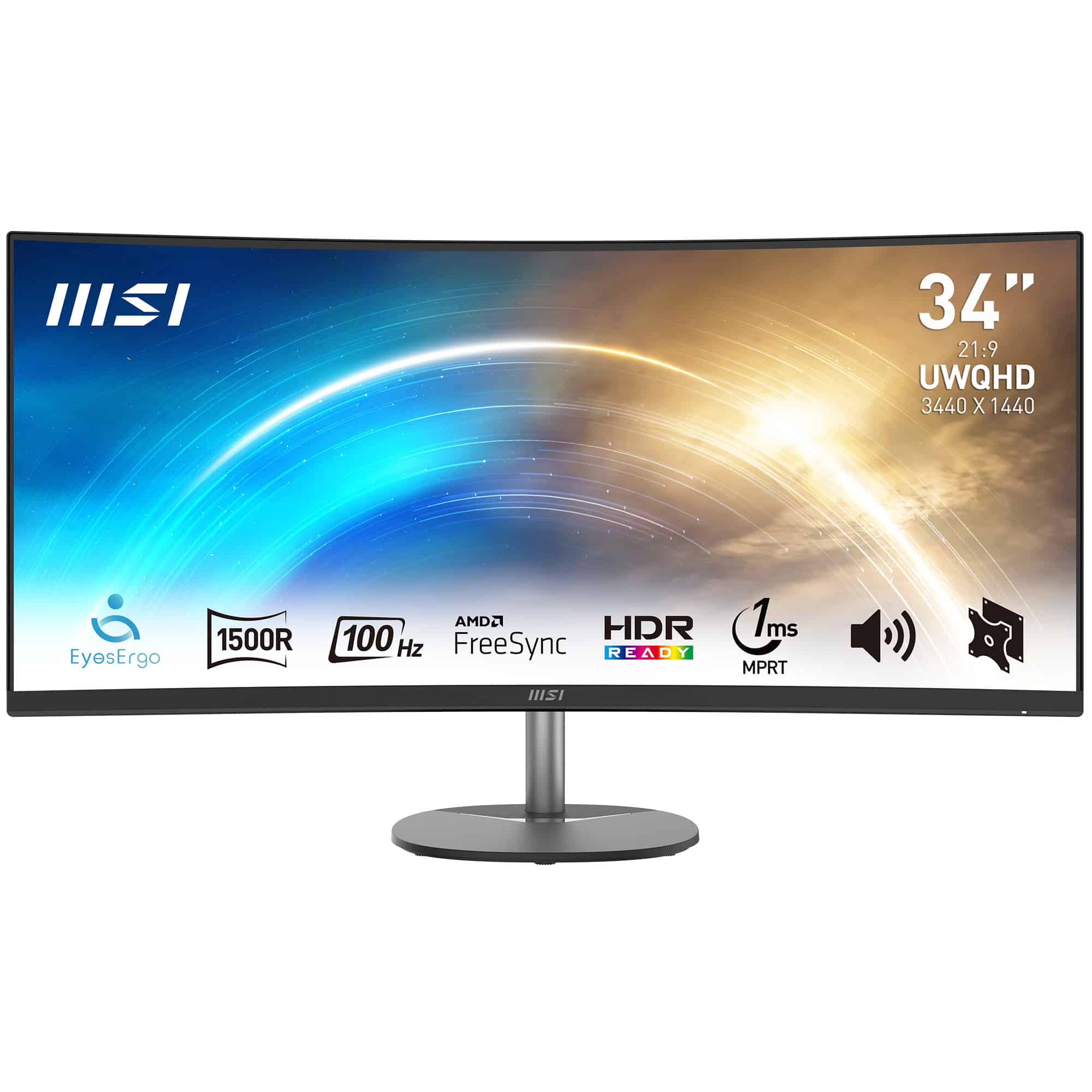 MSI Pro MP341CQ 86,4 cm (34) 3440 x 1440 Pixels UltraWide Quad HD Zwart (PRO MP341CQ) thumbnail