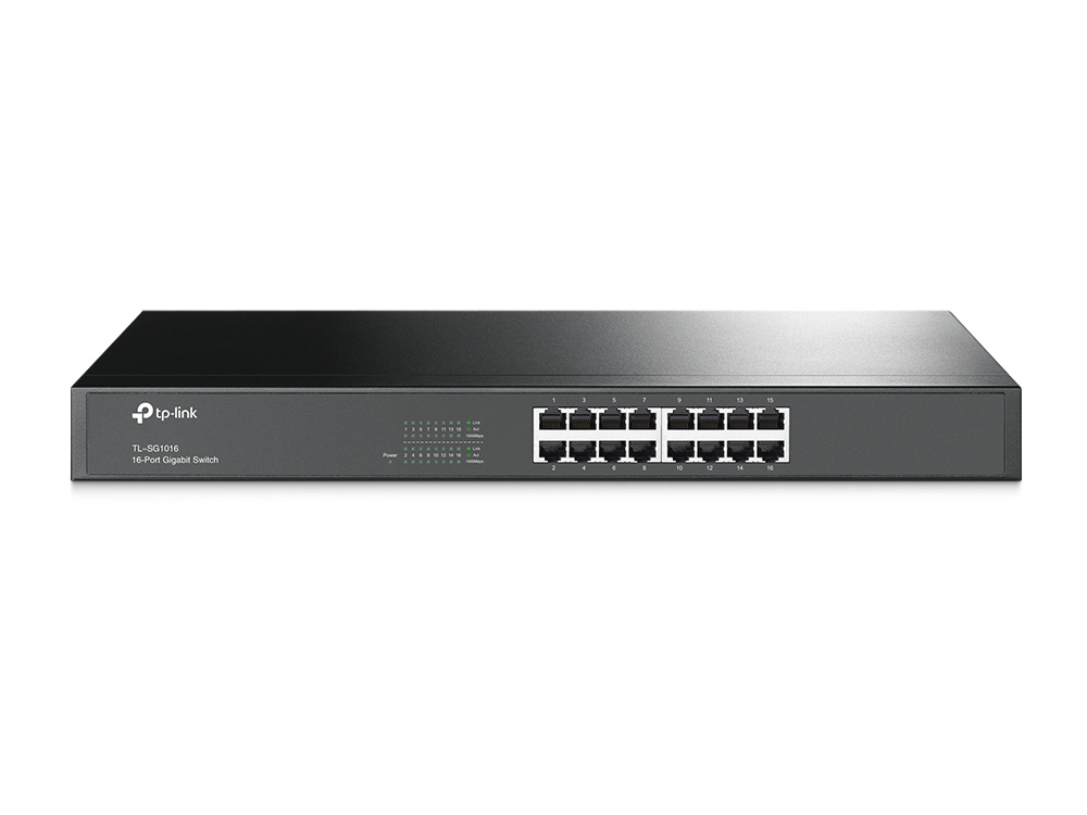 TP-Link TL-SG1016 Unmanaged Gigabit Ethernet (10/100/1000) 1U Zwart (SG1016) thumbnail