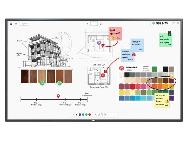 NEC MultiSync M551 Interactief flatscreen 139,7 cm (55") LCD 500 cd/m² 4K Ultra HD Zwart Touchscreen 24/7 (60005425) thumbnail