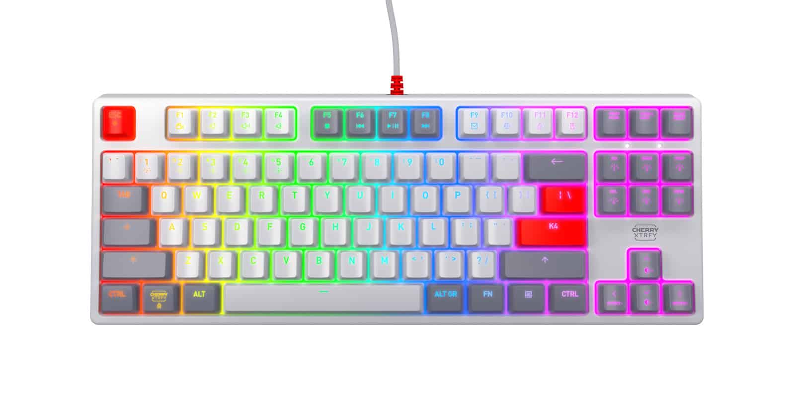 Cherry K4V2 TKL keyboard black Keyboard Corded (CX-K4V2-RGB-TKL-R-UK) thumbnail