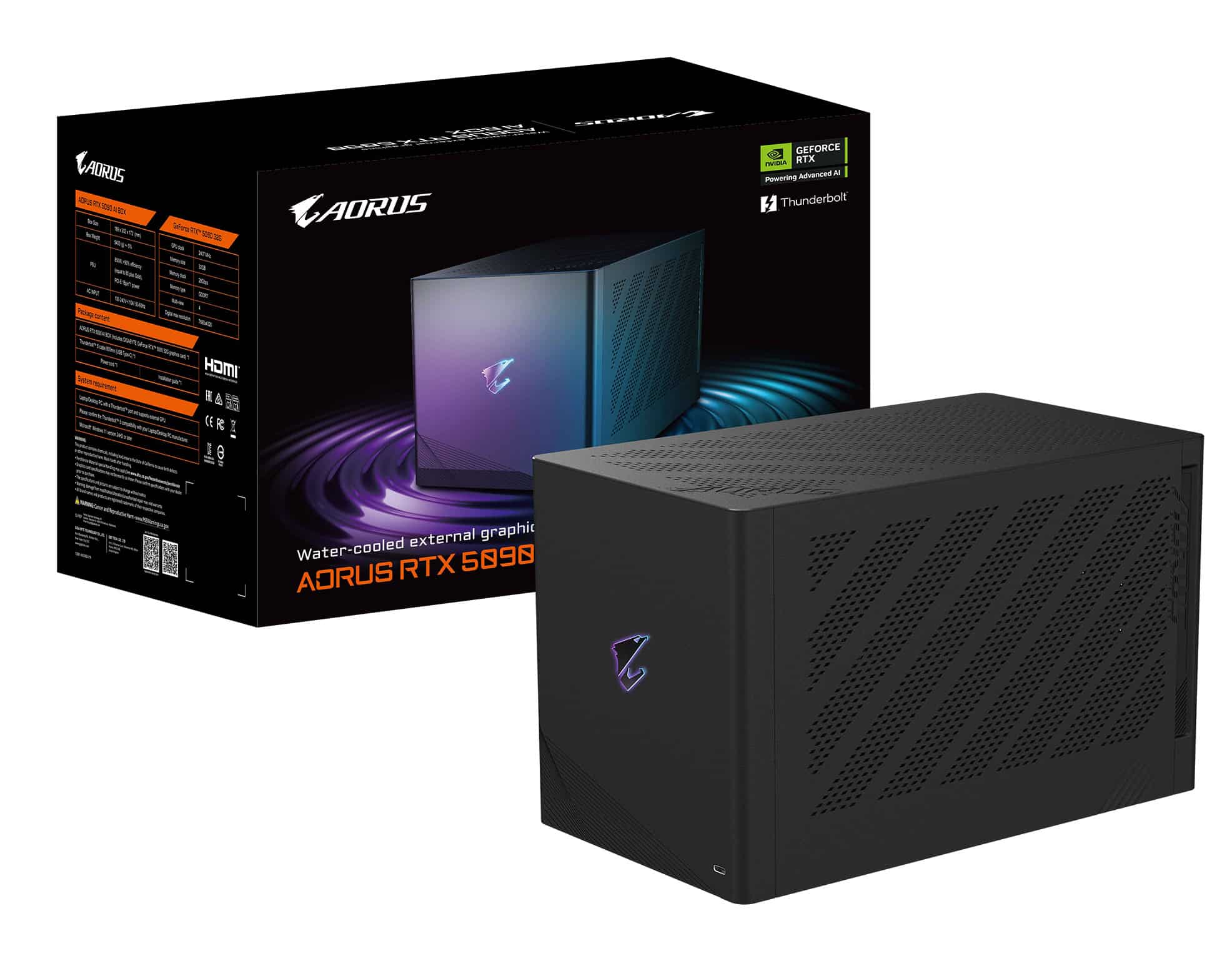 GIGABYTE AORUS RTX 5090 AI BOX GeForce RTX 5090 Zwart (GV-N5090IXEB-32GD) thumbnail