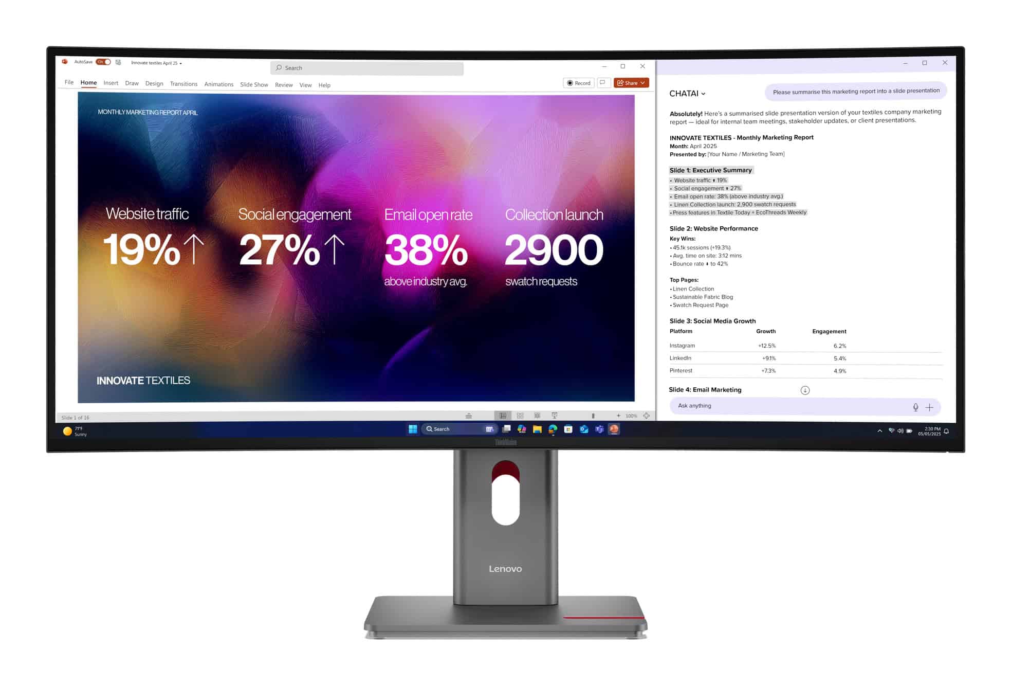 Lenovo ThinkVision P40WD-40 Monitor (64B4GAT1EU) thumbnail