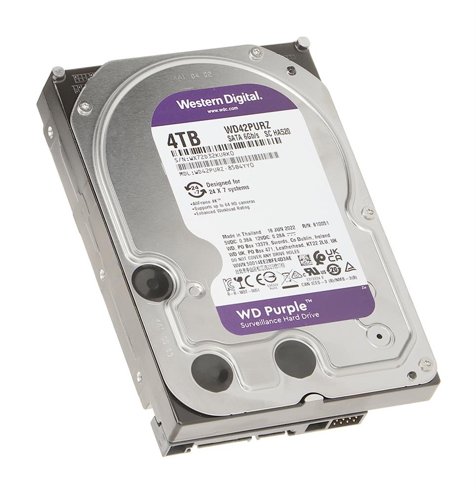 Western Digital WD Purple WD42PURZ - Festplatte - 4TB - intern - 3.5 (8,9 cm) - SATA 6Gb/s - Puffer: 256MB (WD42PURZ) (WD42PURZ) thumbnail