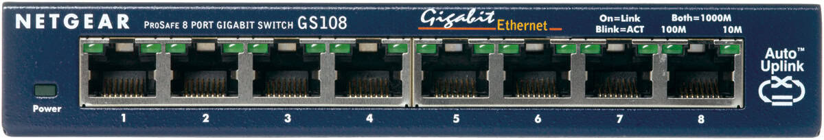 NETGEAR ProSAFE Unmanaged Switch - GS108GE - Desktop - 8 Gigabit Ethernet poorten 10/100/1000 Mbps (GS108GE) thumbnail