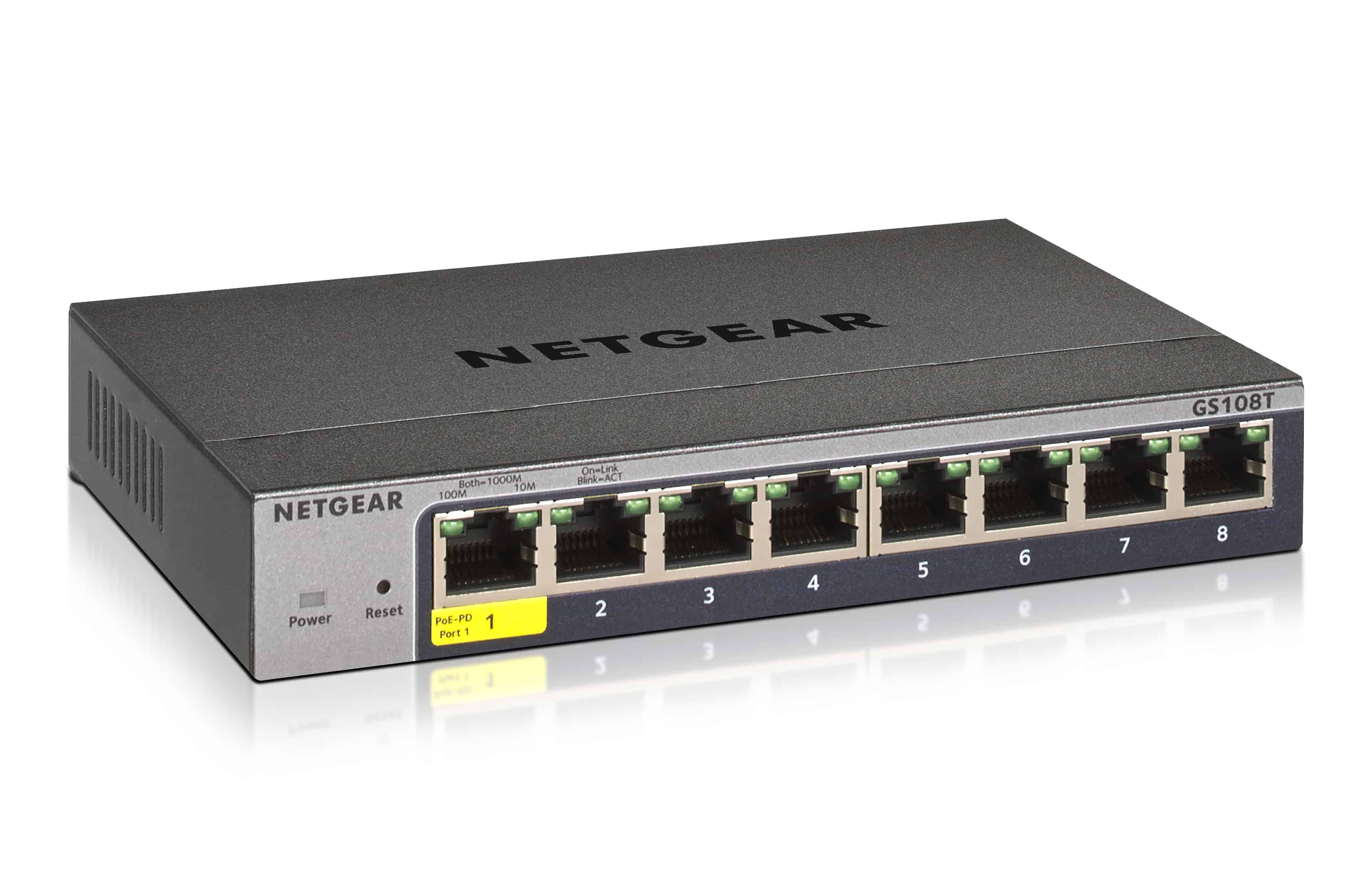 NETGEAR GS108Tv3 Managed L2 Gigabit Ethernet (10/100/1000) Grijs (GS108T-300PES) thumbnail