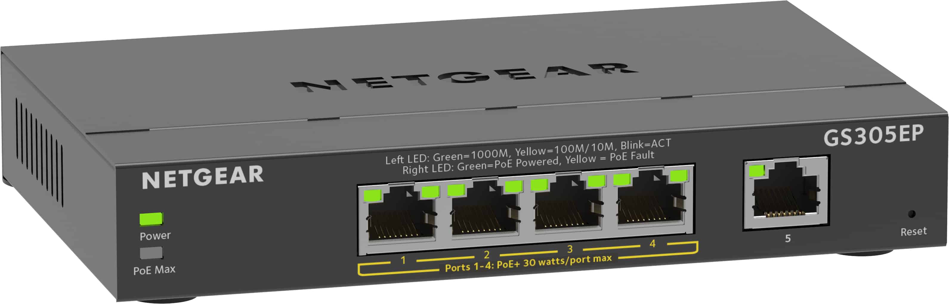 NETGEAR 5-Port Gigabit Ethernet PoE+ Plus Switch (GS305EP) (GS305EP-100PES) thumbnail