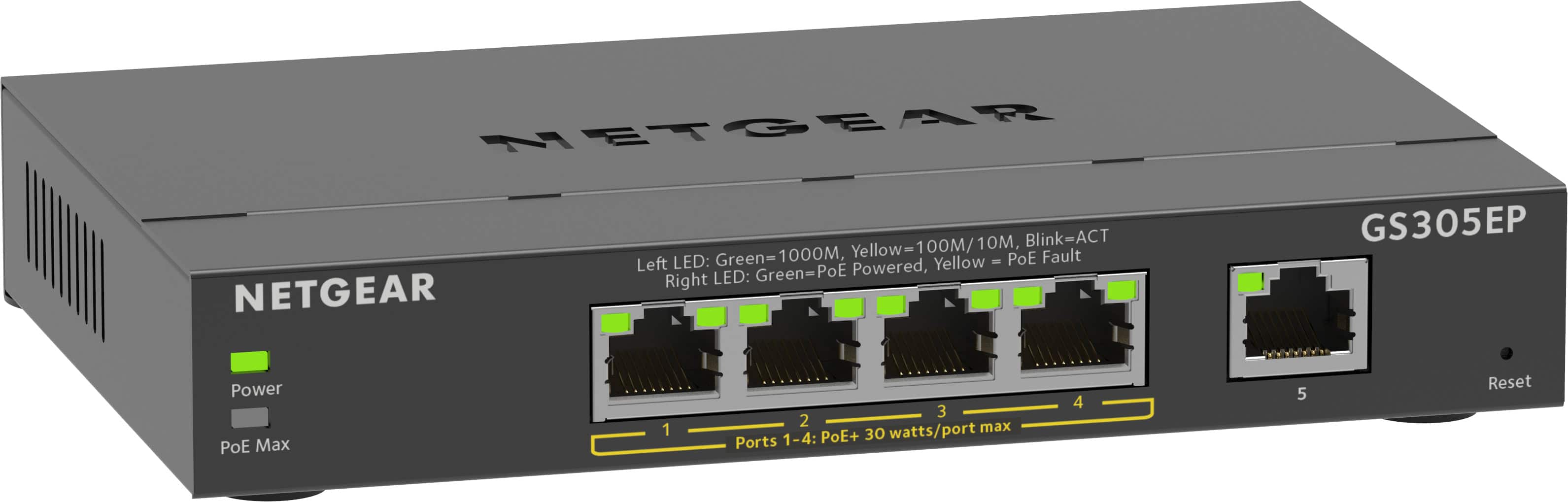 NETGEAR 5-Port Gigabit Ethernet PoE+ Plus Switch (GS305EP) (GS305EP-100PES) thumbnail