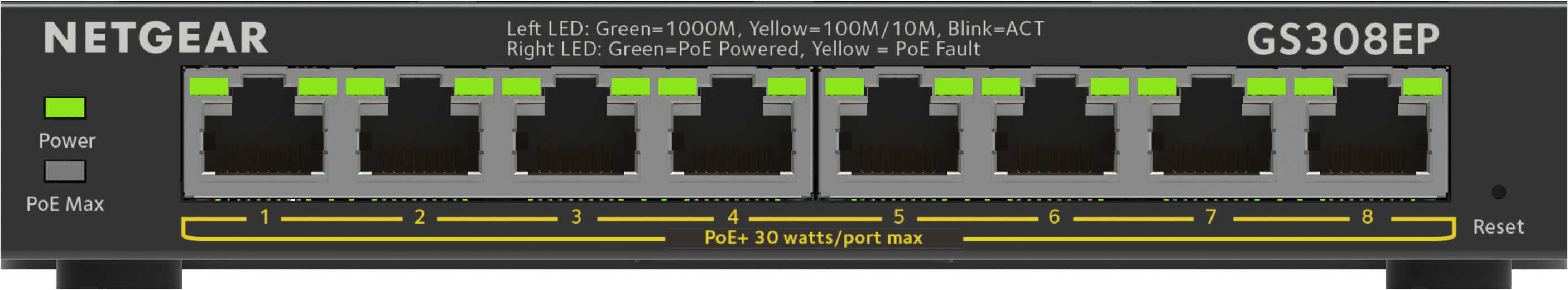 NETGEAR 8-Port Gigabit Ethernet PoE+ Plus Switch (GS308EP) (GS308EP-100PES) thumbnail