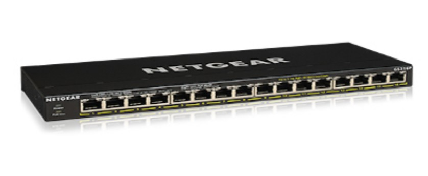 NETGEAR GS316P Unmanaged Gigabit Ethernet (10/100/1000) Power over Ethernet (PoE) Zwart (GS316P-100EUS) thumbnail