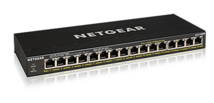 NETGEAR GS316PP Unmanaged Gigabit Ethernet (10/100/1000) Power over Ethernet (PoE) Zwart (GS316PP-100EUS) thumbnail