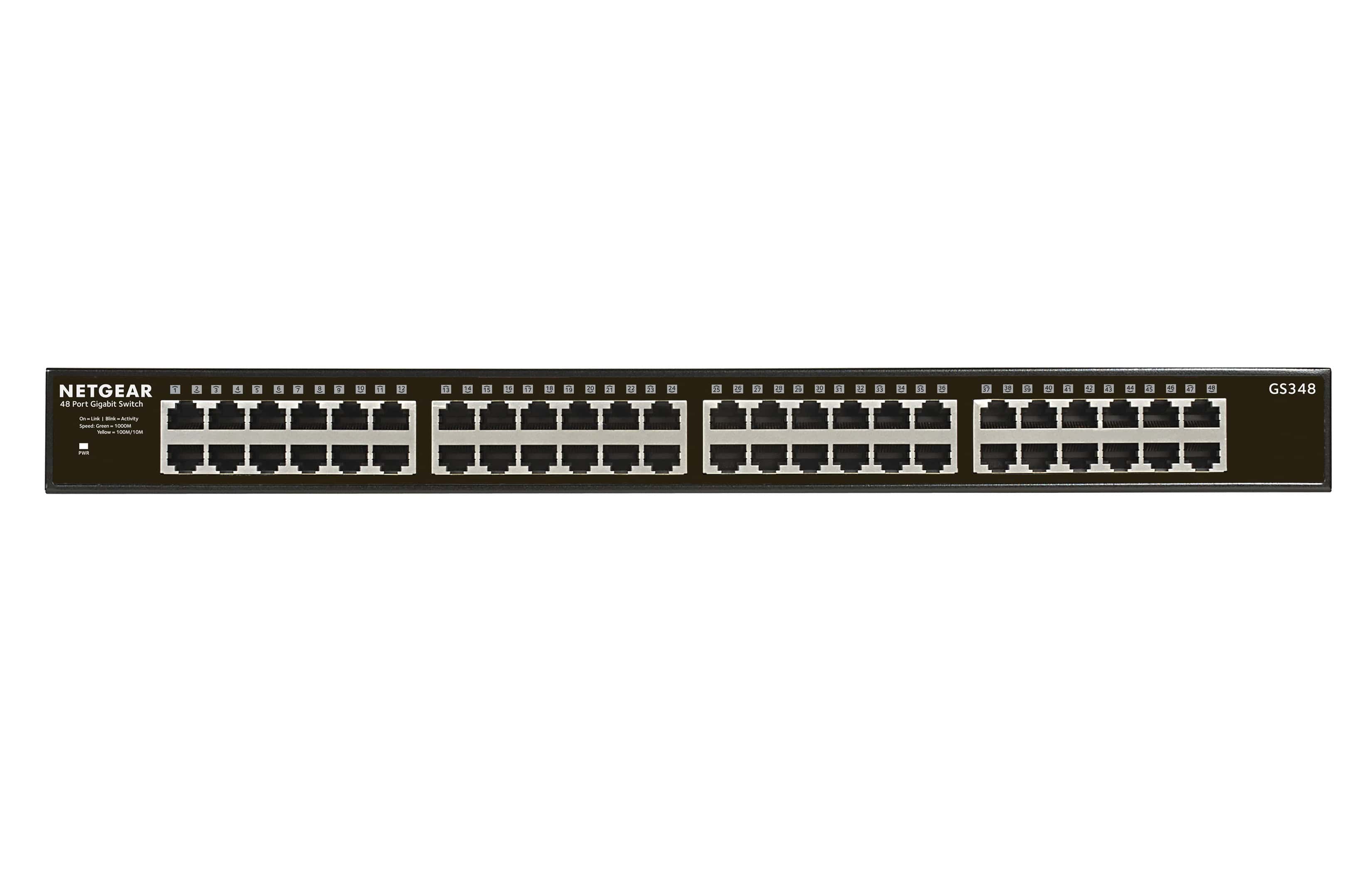 NETGEAR GS348 Unmanaged Gigabit Ethernet (10/100/1000) 1U Zwart (GS348-100EUS) thumbnail