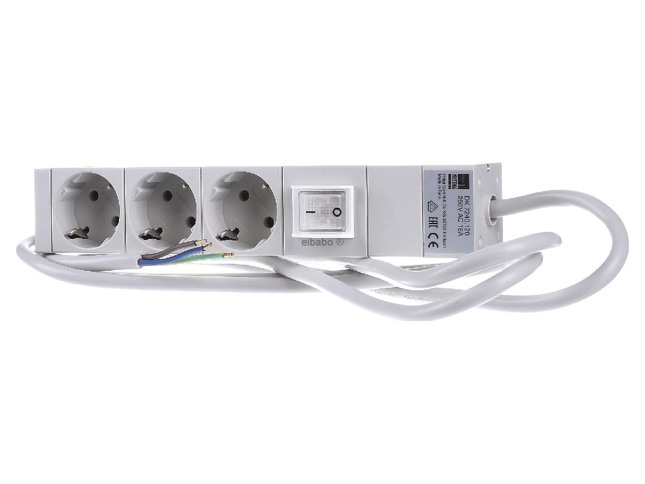 Rittal Steckdosenleiste 48,3cm 3fach mit Schalter 230V/16A (7240120) thumbnail