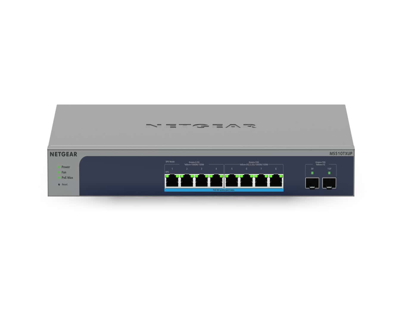 NETGEAR MS510TXUP netwerk-switch Managed L2/L3/L4 10G Ethernet (100/1000/10000) Power over Ethernet (PoE) Grijs, Blauw (MS510TXUP-100EUS) thumbnail NETGEAR MS510TXUP netwerk-switch Managed L2/L3/L4 10G Ethernet (100/1000/10000) Power over Ethernet (PoE) Grijs, Blauw (MS510TXUP-100EUS) thumbnail