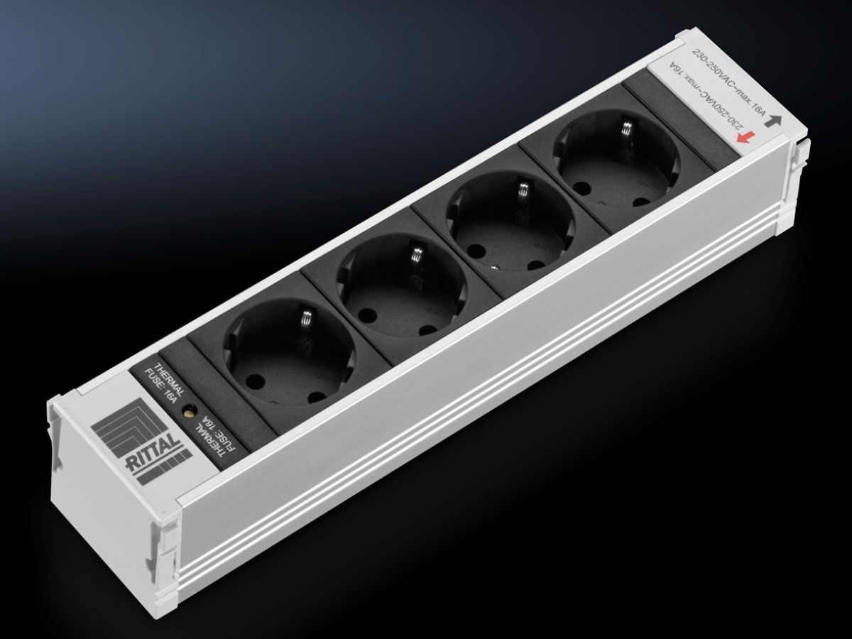 Rittal Steckdosenmodul PSM 4x Schu.ko L250mm schw. (7856090) thumbnail