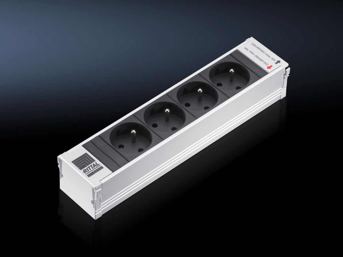 Rittal PSM Steckdosenmodule 4xF/B Typ E CEE 7/5 schwarz (7856120) thumbnail