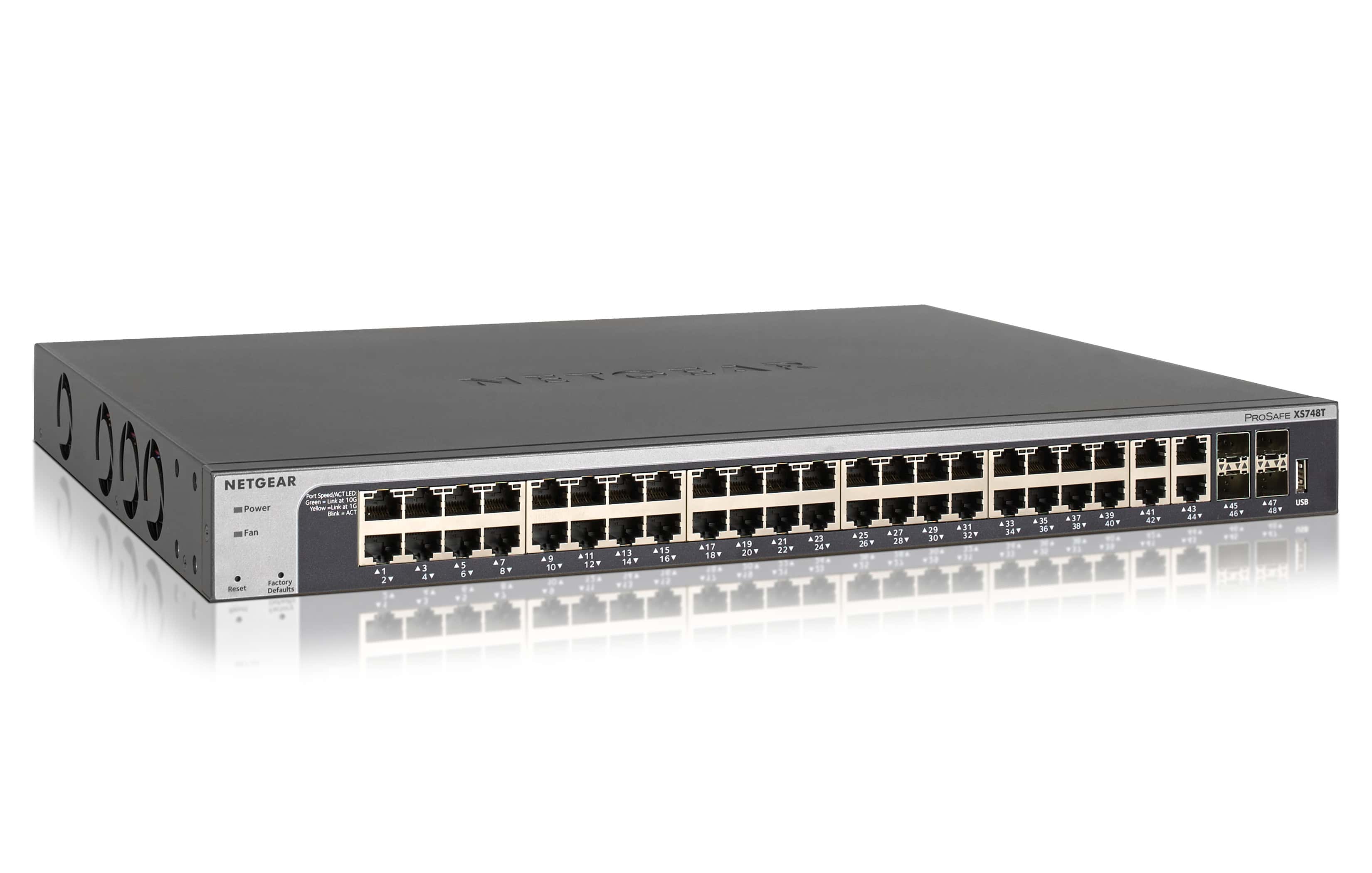 NETGEAR XS748T-100NES netwerk-switch Managed L2+/L3 10G Ethernet (100/1000/10000) Zwart (XS748T-100NES) thumbnail