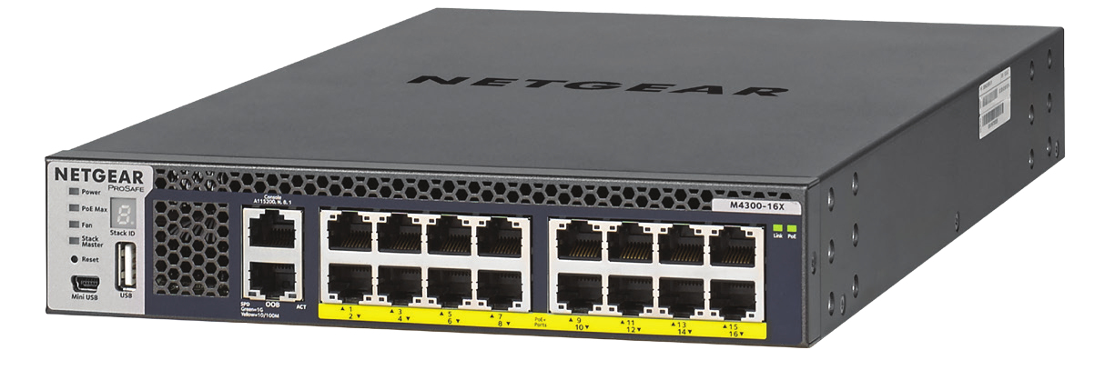 NETGEAR M4300-16X Managed L3 10G Ethernet (100/1000/10000) Power over Ethernet (PoE) 1U Zwart (XSM4316PA-100NES) thumbnail