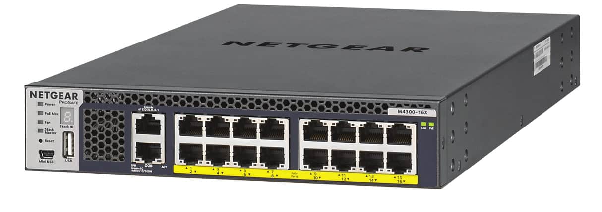 NETGEAR M4300-16X Managed L3 10G Ethernet (100/1000/10000) Power over Ethernet (PoE) 1U Zwart (XSM4316PB-100NES) thumbnail