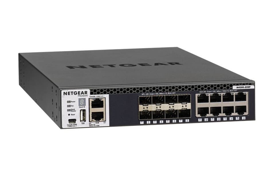 NETGEAR M4300-8X8F Managed L3 10G Ethernet (100/1000/10000) 1U Zwart (XSM4316S-100NES) thumbnail