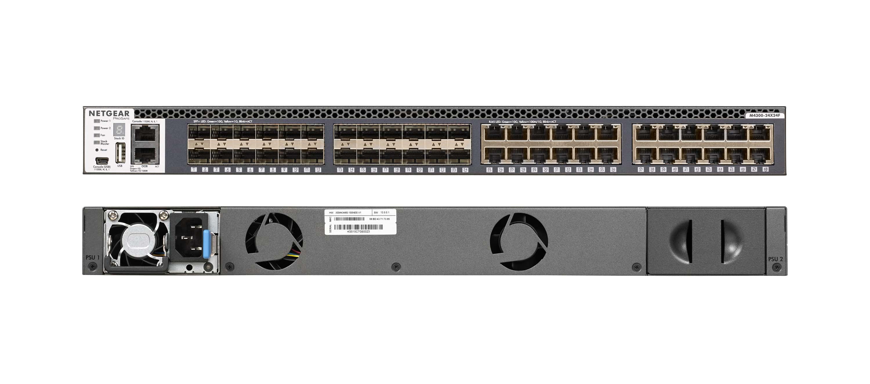 NETGEAR M4300-24X24F/US/EMEA Managed 10G Ethernet (100/1000/10000) 1U Grijs (XSM4348S-100NES) thumbnail