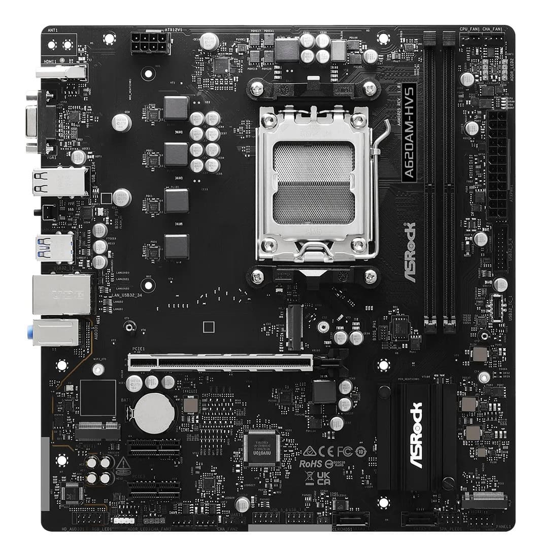 ASRock A620AM-HVS AM5 mATX HDMI DDR5 (90-MXBSR0-A0UAYZ) thumbnail