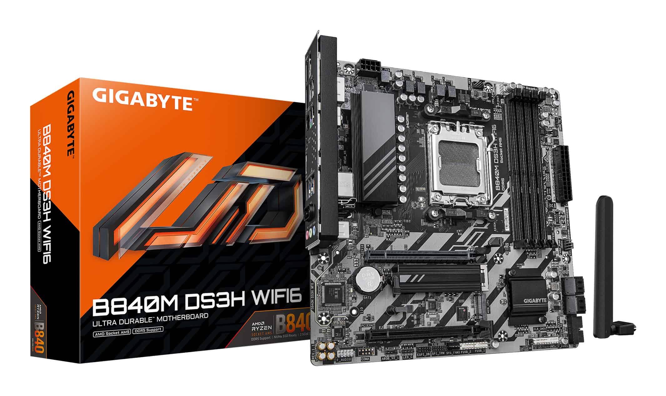 GIGABYTE B840M DS3H WIFI6 AMD B840 Socket AM5 micro ATX (B840M DS3H WF6) thumbnail