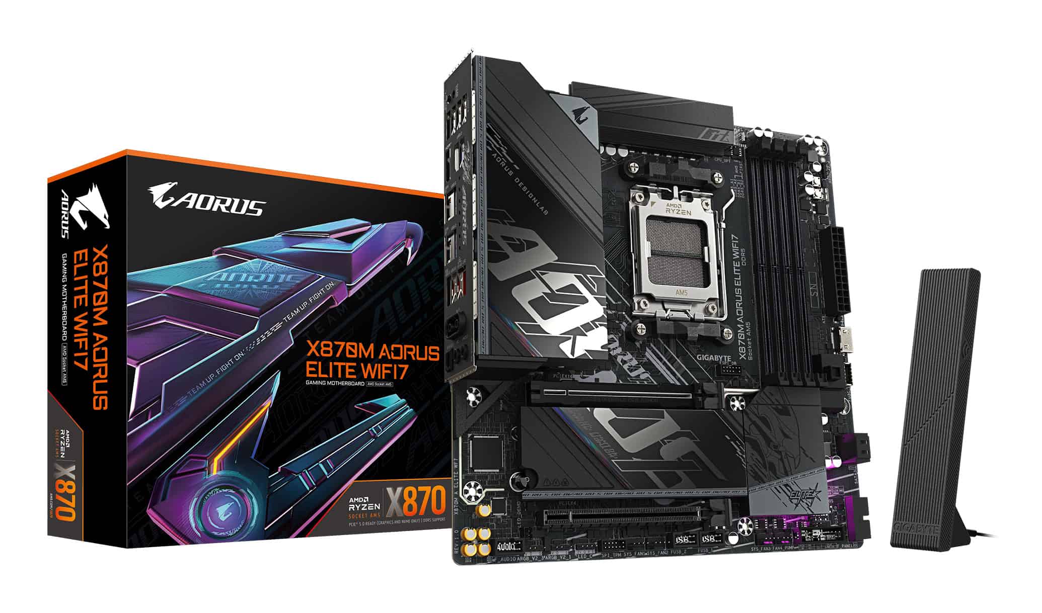 GIGABYTE X870M AORUS ELITE WIFI7 AMD X870 Socket AM5 micro ATX (X870M A ELITE WF7) thumbnail