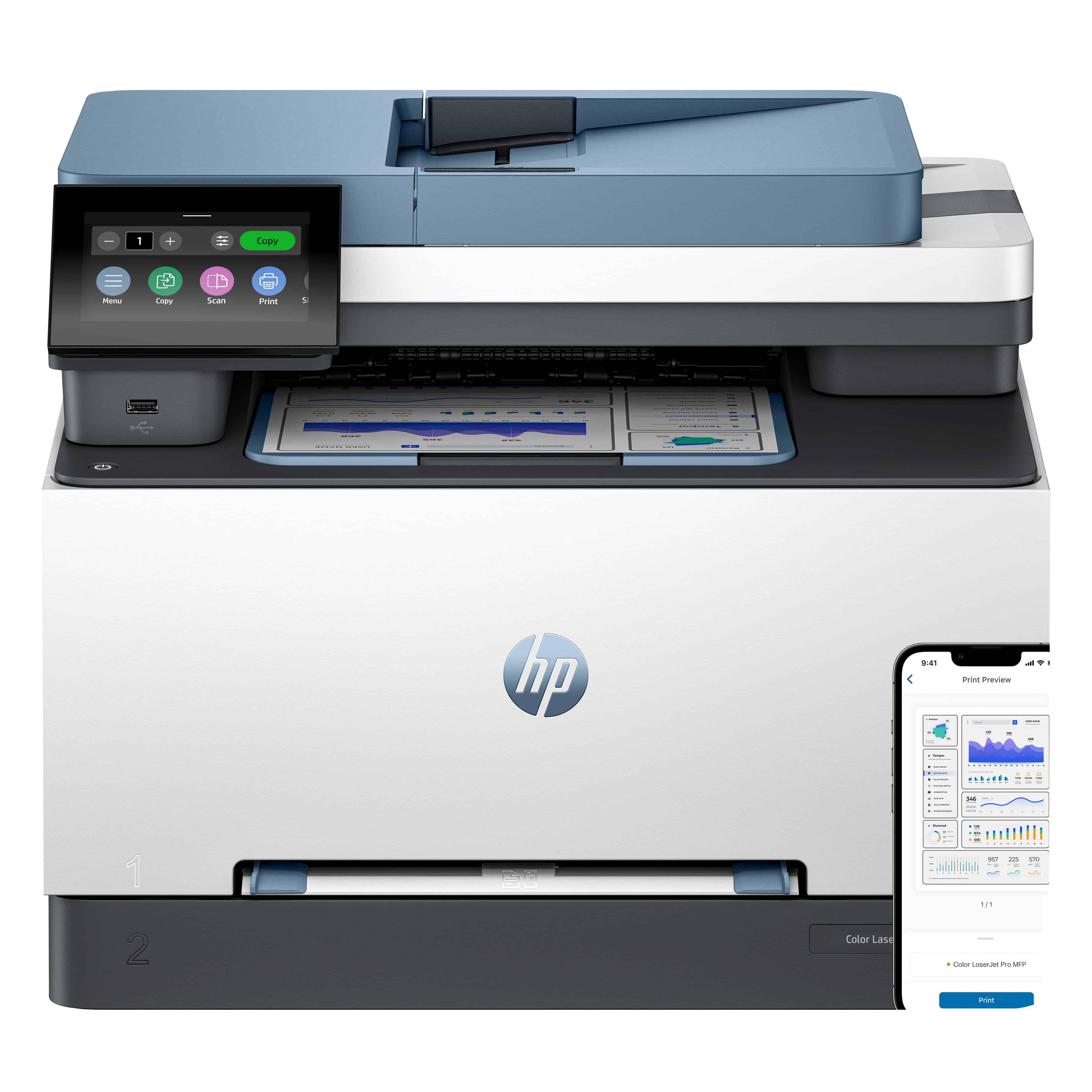 HP LaserJet Pro 3302fdw Draadloos Multifunction Kleur Printer, Kopieerapparaat, scanner; dubbelzijdig (499Q8F) thumbnail