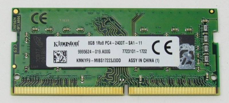 KINGSTON 8GB (1X8GB) 1RX8 PC4-19200T-S DDR4-2400MHZ SODIMM (KMKYF9-MIB) thumbnail