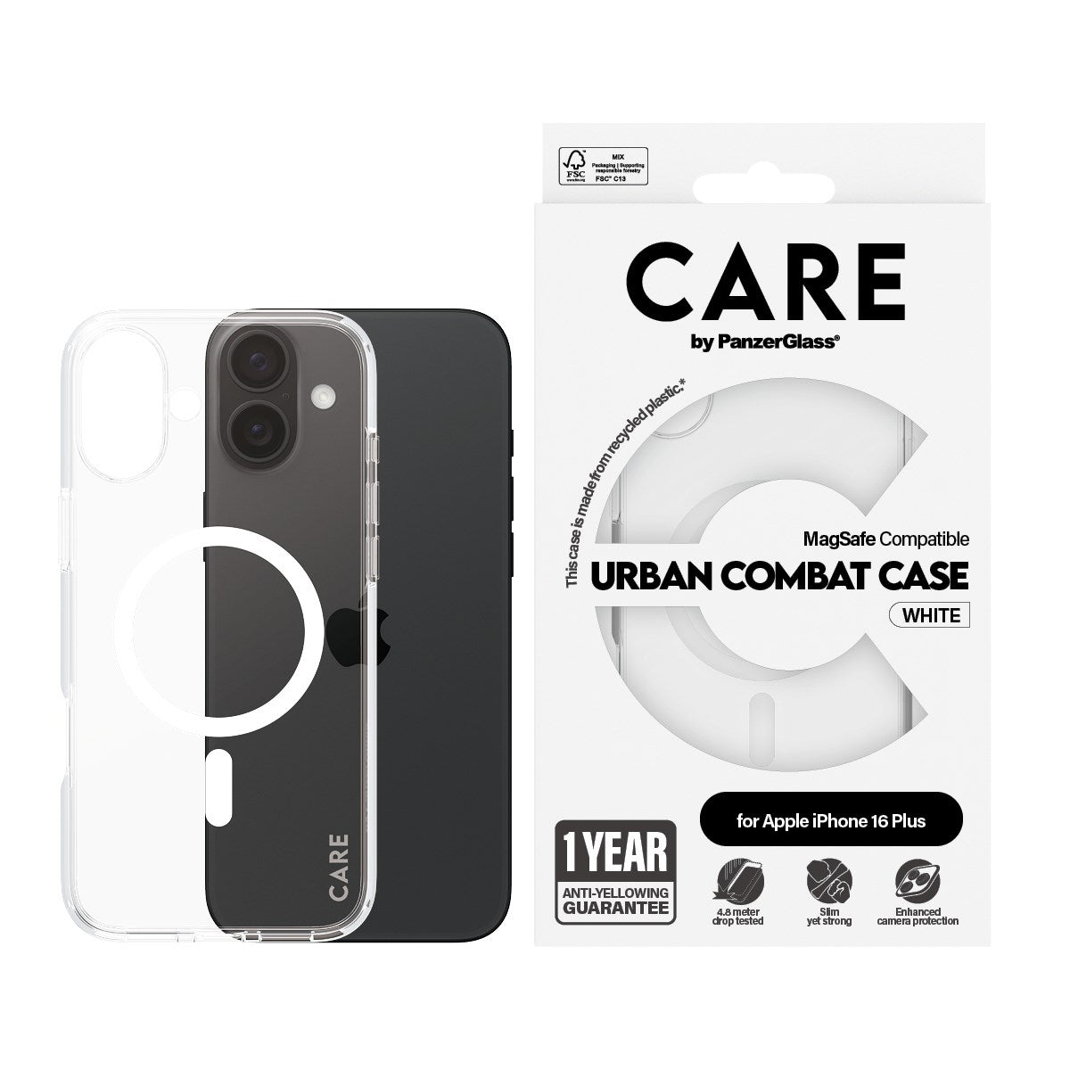 PanzerGlass CARE by PG White MagSafe iPhone16 6.7 (1339) (1339) thumbnail