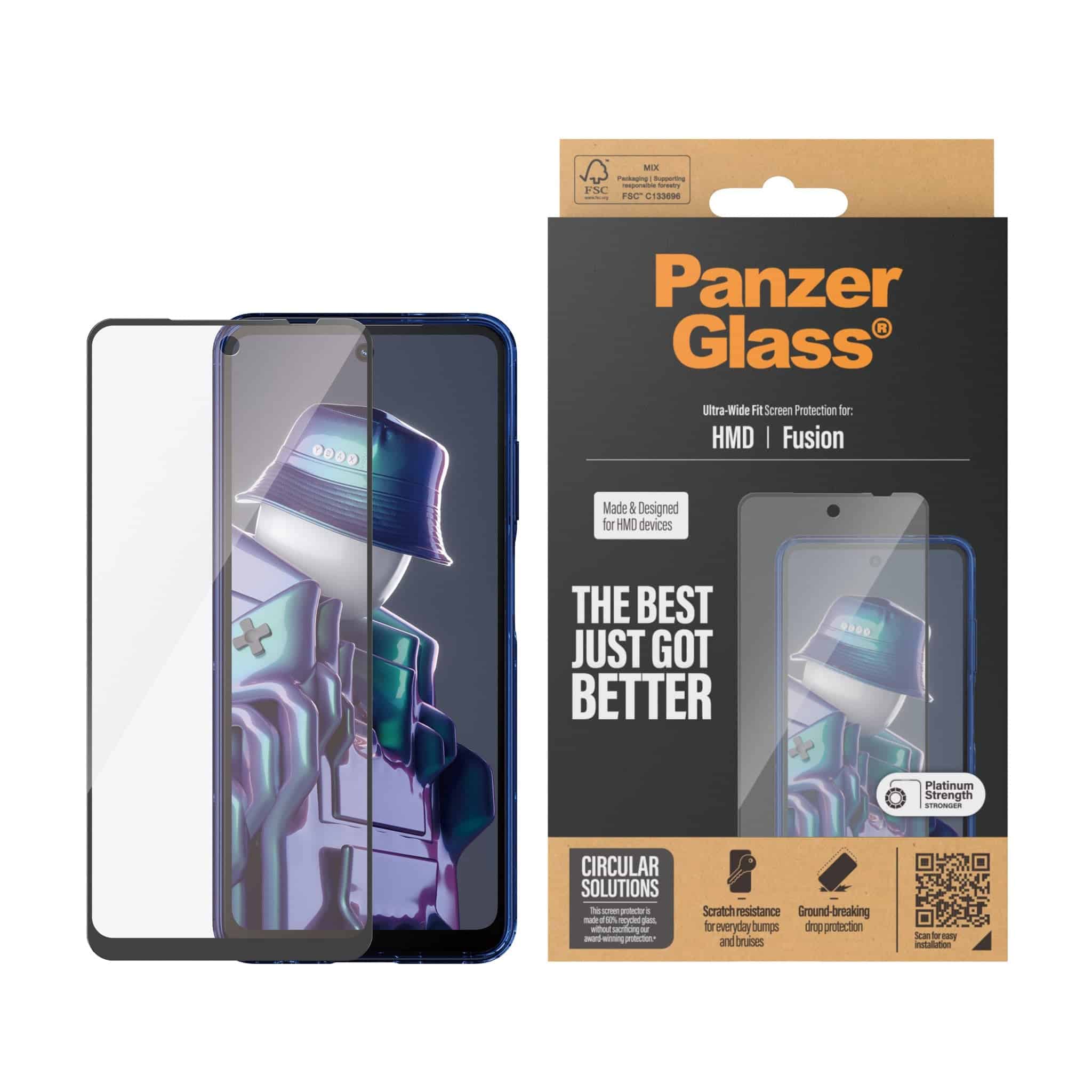 PanzerGlass Screen Protector w. Black Frame HMD Fusion / UWF (6804) thumbnail