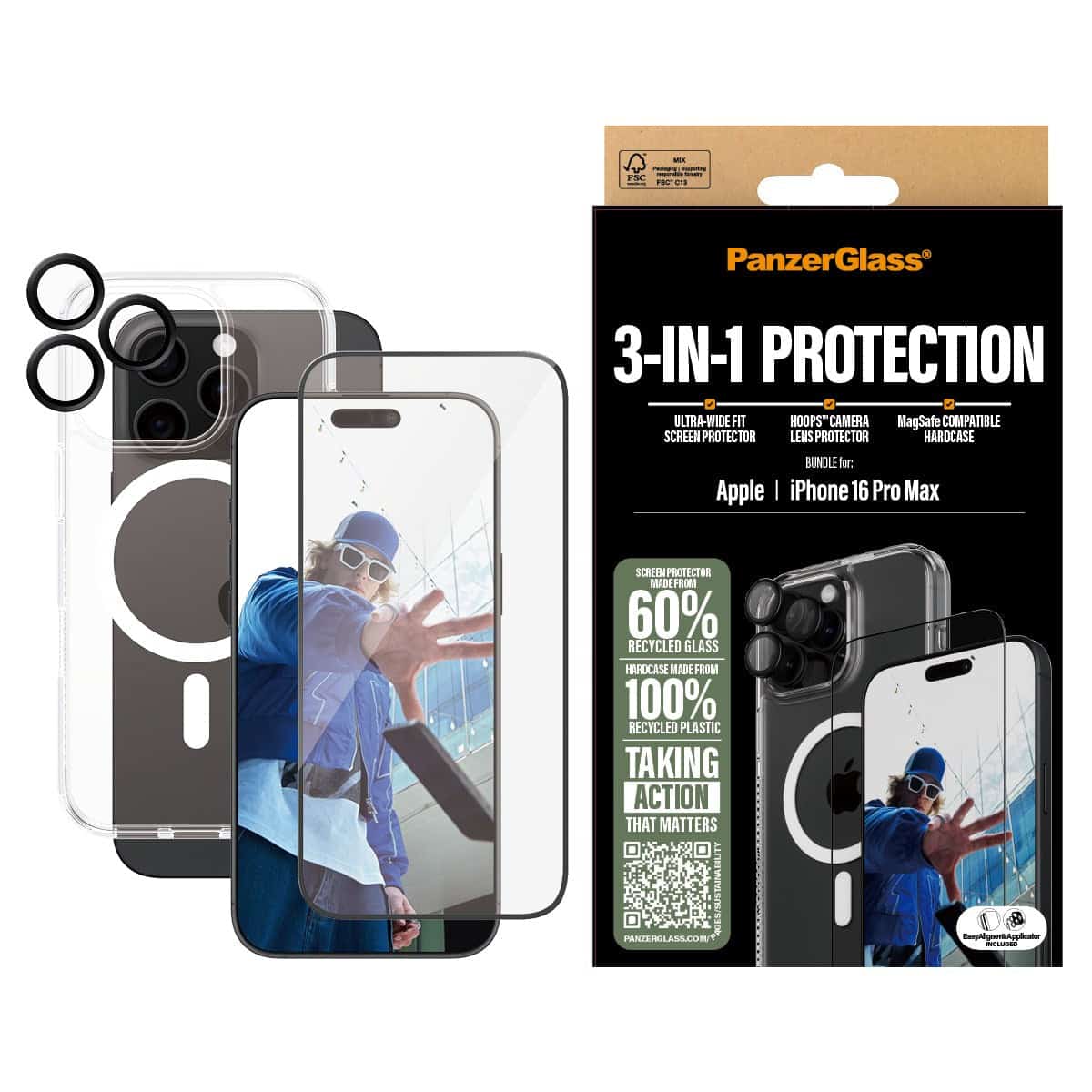 PanzerGlass 4-in-1 Protection iPhone 16 Pro Max (B1294+2864+1284+S) thumbnail