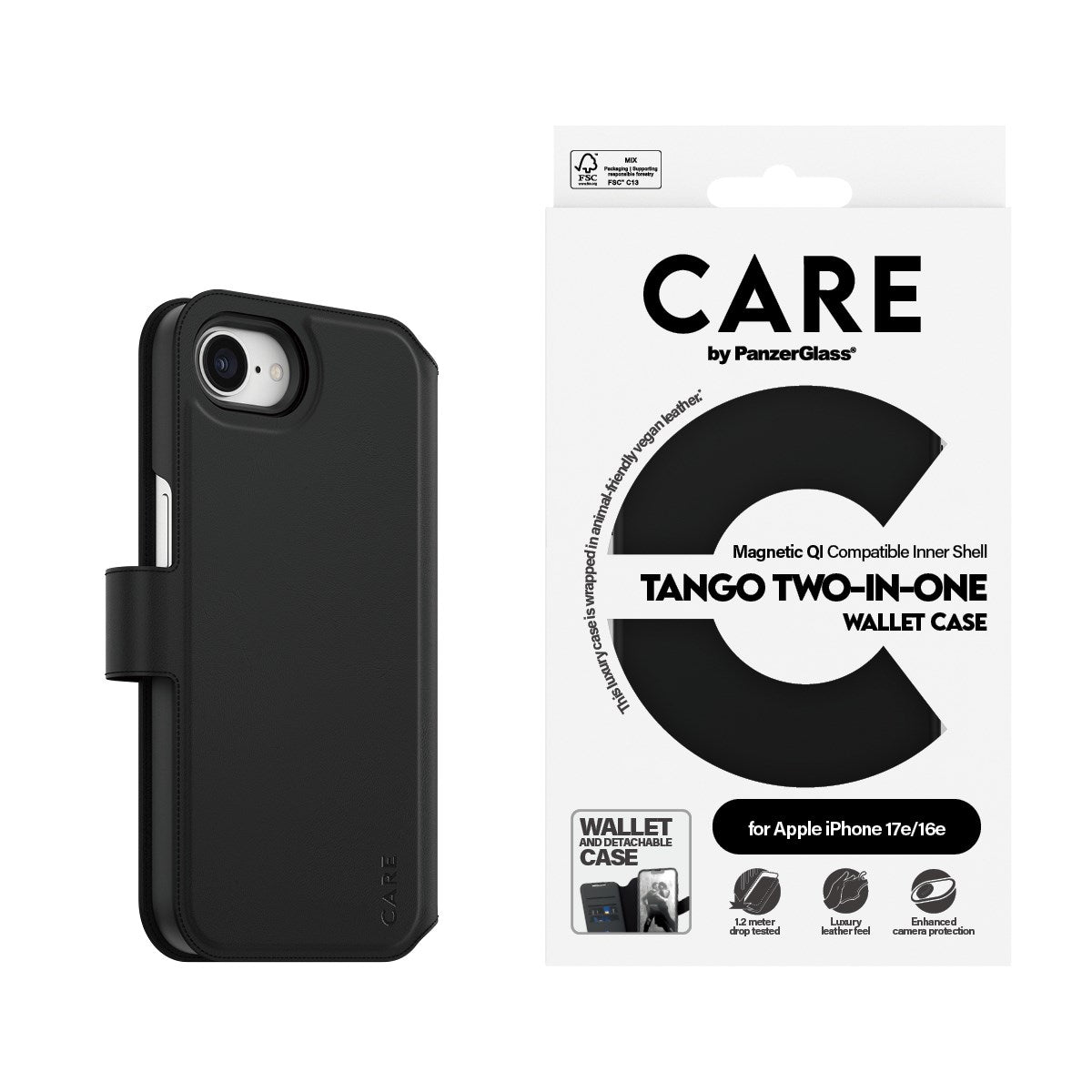 PanzerGlass CARE Case Feature Tango 2-in-1 Wallet iPhone 16e (CRRFTWLG29845) thumbnail
