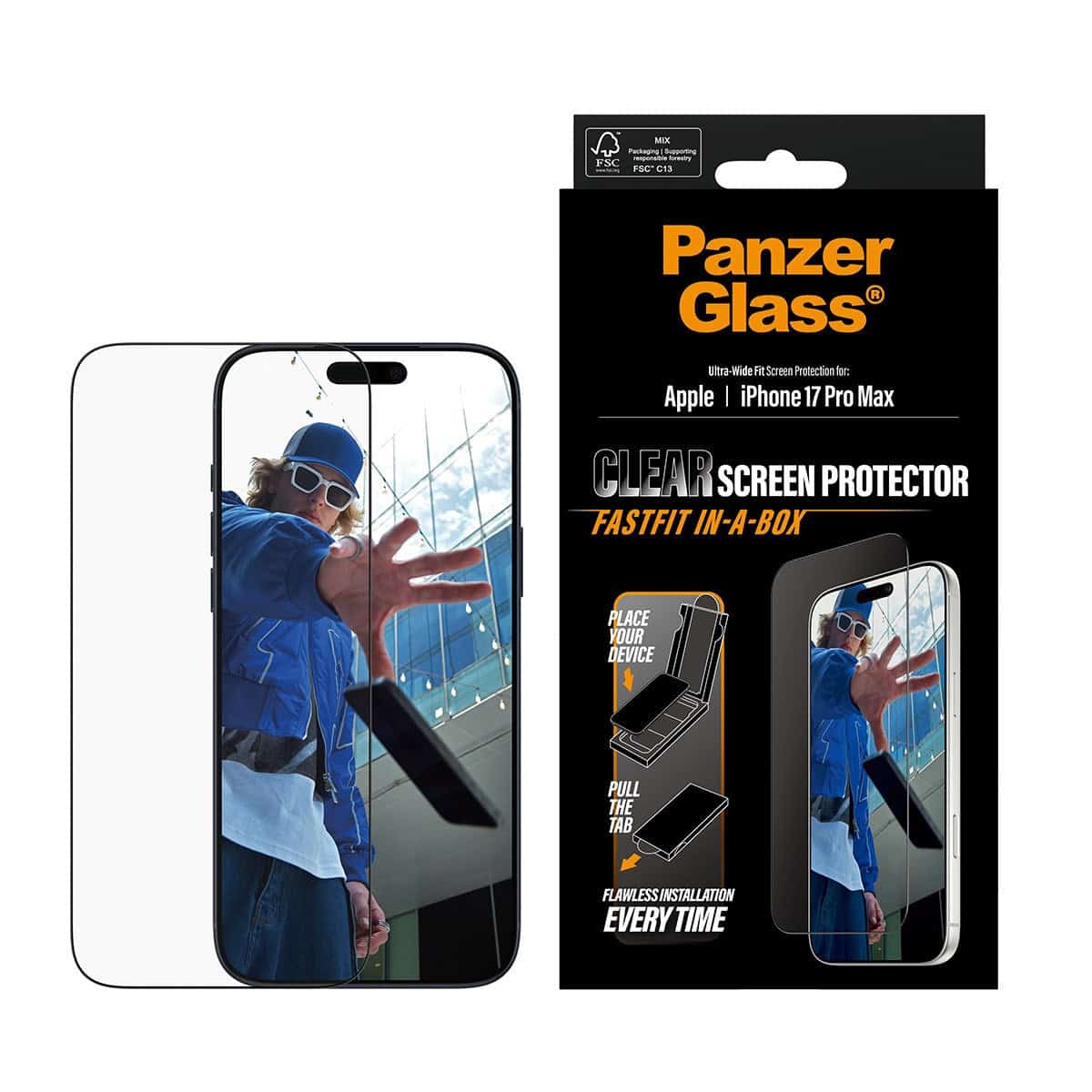 PanzerGlass Schutzgl black Frame iPhone 17 Pro Max UWF Fastfit (PG49876) thumbnail