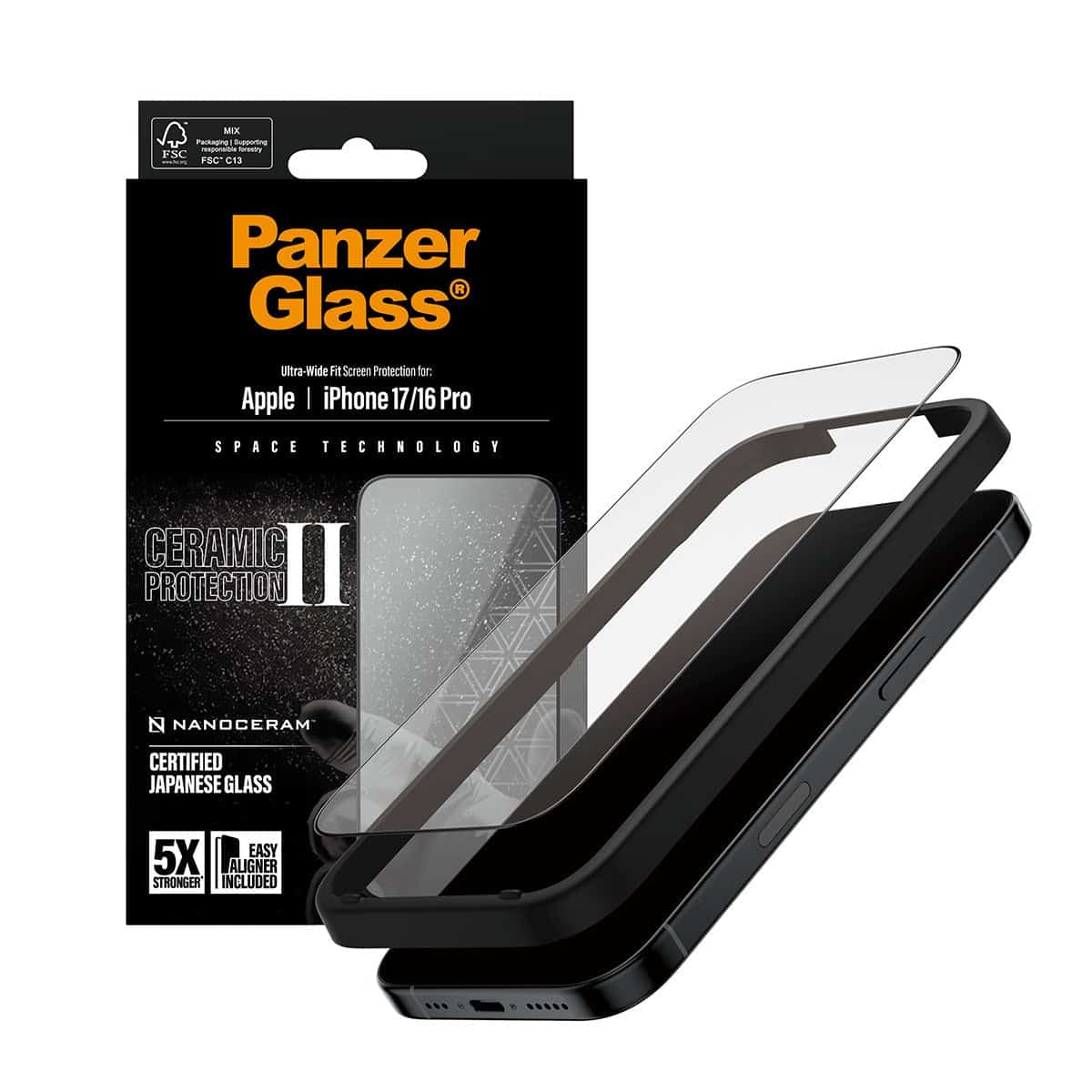 PanzerGlass Ceramic II Schutzglas iPhone 17/16 Pro UWF (PG98539) thumbnail