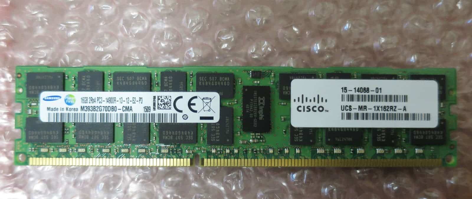 CISCO 16GB (1*16GB) 2RX4 PC3-14900R-13 DDR3-1866MHZ RDIMM (UCS-MR-1X162RZ-A) thumbnail