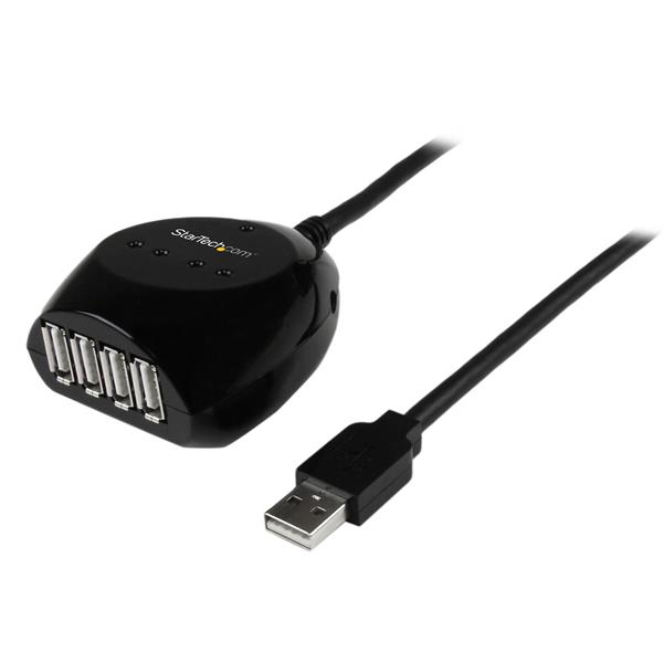 StarTech.com 15 m USB 2.0 actieve kabel met 4-poorts hub (USB2EXT4P15M) thumbnail