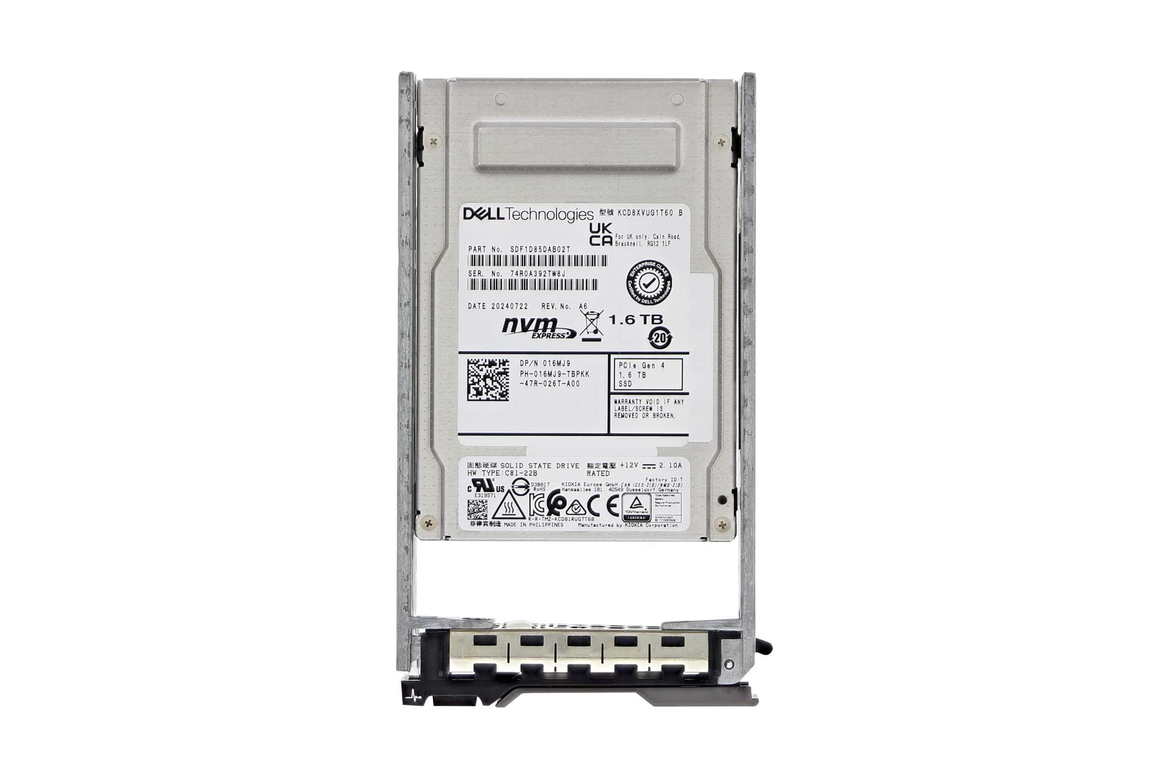 Dell 1.6TB SSD SFF NVMe PCI-e Gen4 (16MJ9-RFB) thumbnail