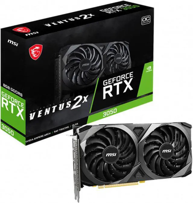 MSI GEFORCE RTX 3050 VENTUS 2X E 6G OC (912-V812-056) thumbnail