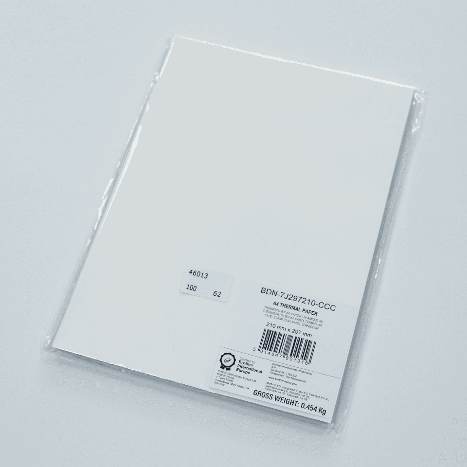 Brother PREMIUM A4 THERMAL PAPER(100 SHEETS) (BDN7J297210CCC) thumbnail
