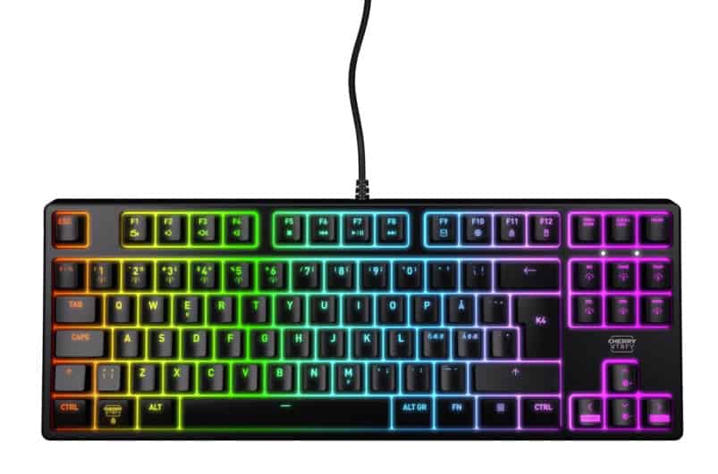 CHERRY XTRFY K4V2 RGB TKL toetsenbord Gamen USB QWERTY Portugees Zwart (CX-K4V2-RGB-TKL-R-PO) thumbnail