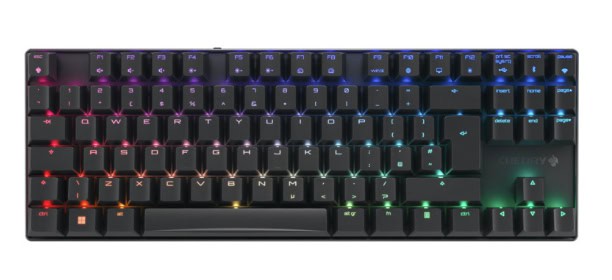 CHERRY MX 8.2 TKL WIRELESS toetsenbord Gamen USB + RF Wireless + Bluetooth QWERTY Scandinavisch Zwart (G80-3882LJAPN-2) thumbnail